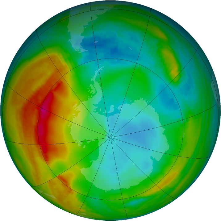 Antarctic ozone map for 10 July 1979